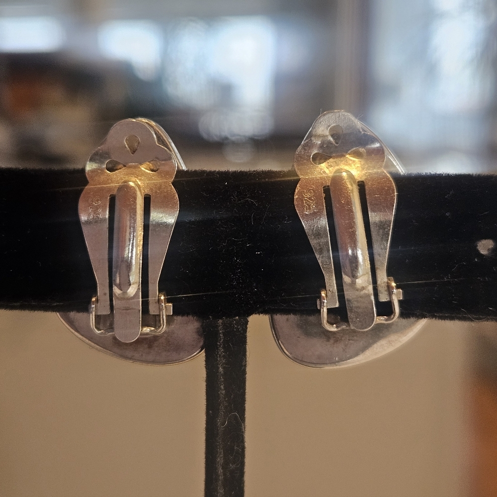 Southwestern Designer Peyote Bird Turquoise 925 Sterling Silver Earrings - Picture 3 of 6
